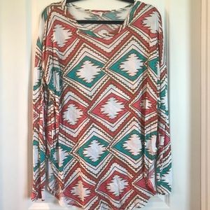 Coral & Teal Tunic